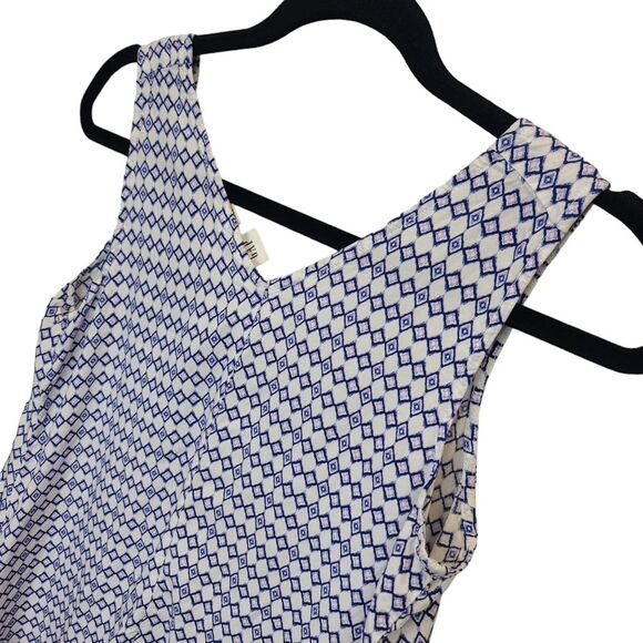 GAP Women's XS Sleeveless V-neck Geometric Print Shift Flowy Dress Blue White - Picture 9 of 13